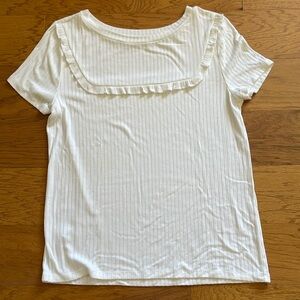 Loft outlet off white short sleeve shirt. Size large.